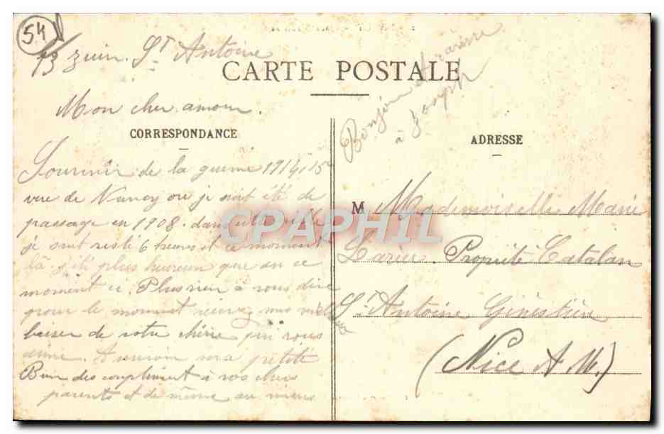 CPA Nancy Place Stanislas — Verso