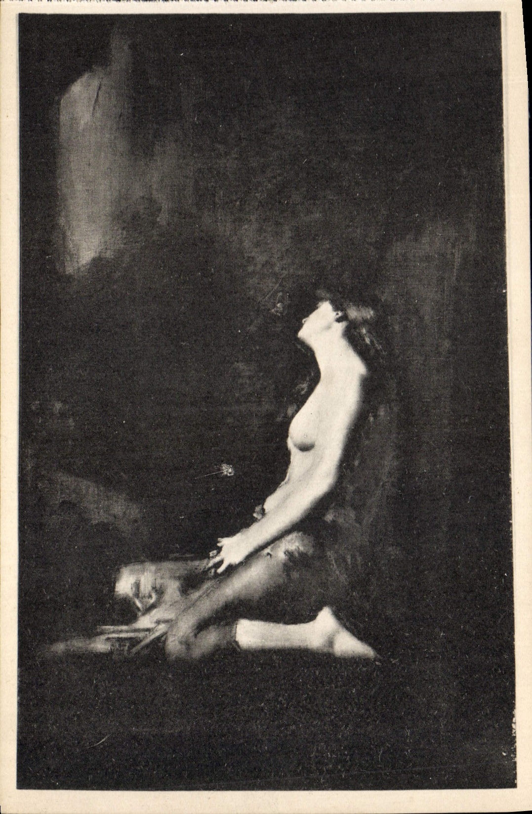 Femme nue agenouillée — scène intime — Palais des Beaux-Arts de la Ville de Paris, éditée par Henner