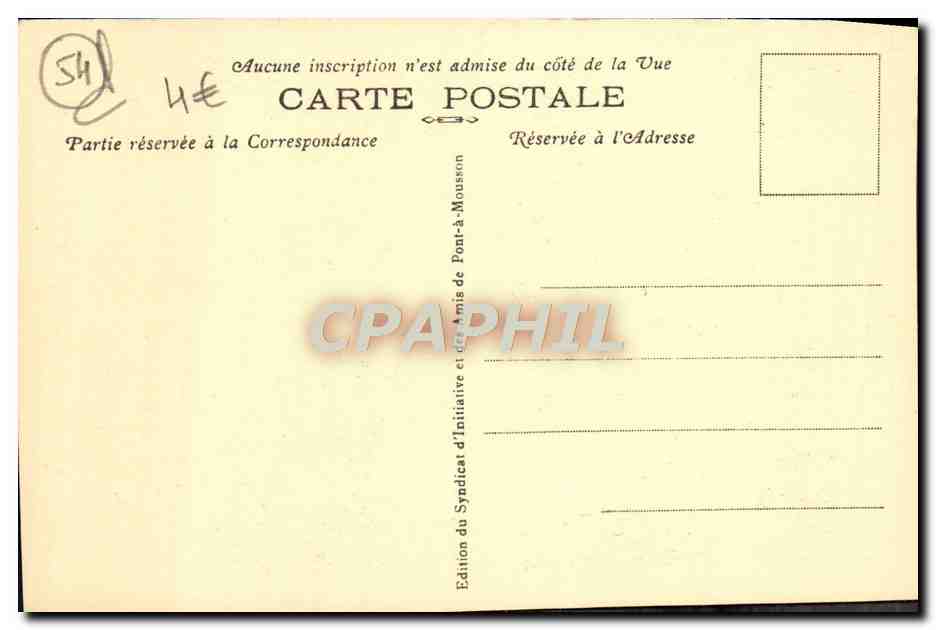 CPA Hopital Abbaye Des Premontres Le refectoire Pont a Mousson — Verso
