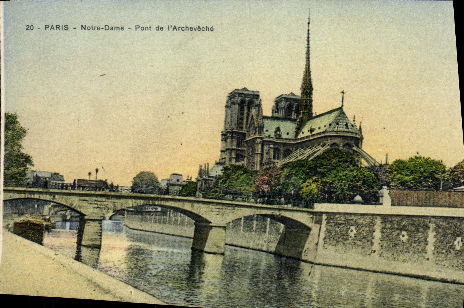 CPA Paris Notre Dame Pont De I'Archeveche