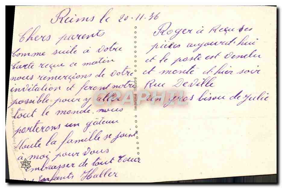 CPA Paris Notre Dame Pont De I'Archeveche — Verso