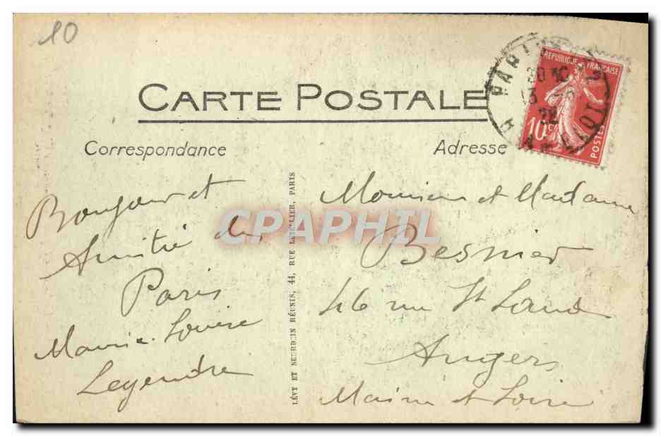 CPA Paris La Sainte Chapelle  — Verso