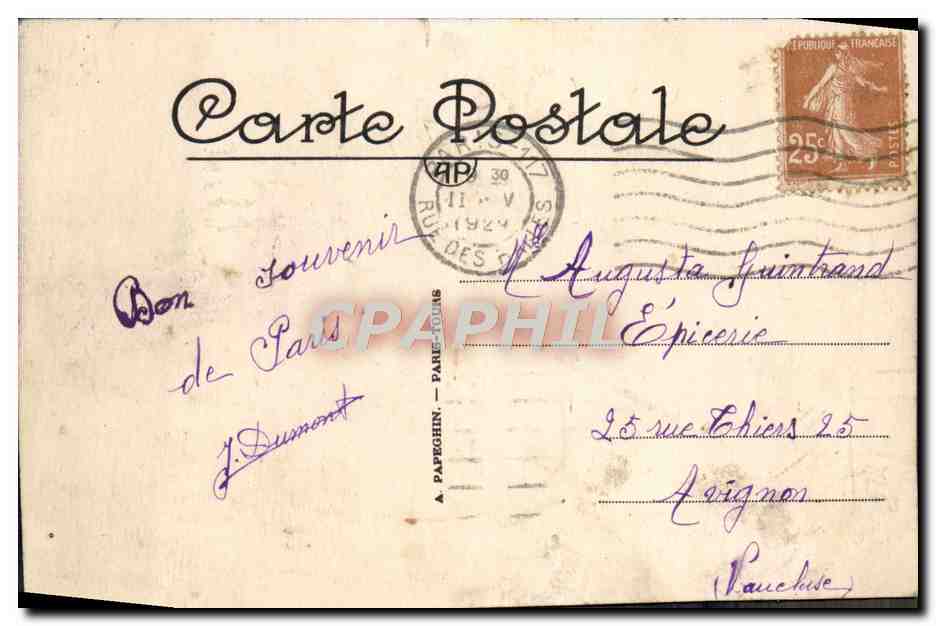 CPA Paris Jardin Des Tuileries Le Nil Et Ses afflluents  — Verso