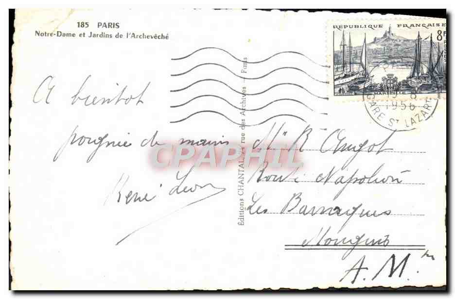 CPM Paris Notre Dame Et Jardins De I'Archeveche — Verso