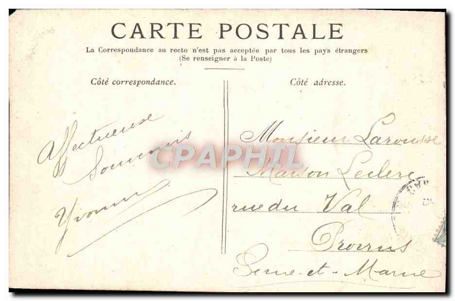 CPA Versailles Le Grand Trianon — Verso