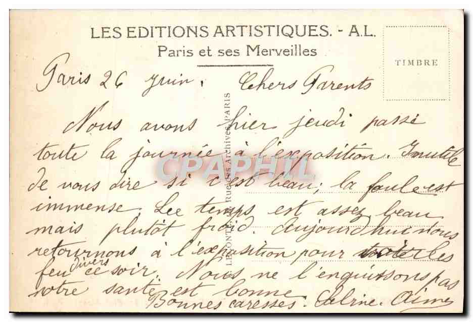 CPA Paris Pantheon Et Rue Soufflot  — Rückseite