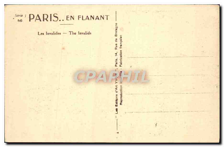 CPA Paris En Flanant Les Invalides  — Rückseite