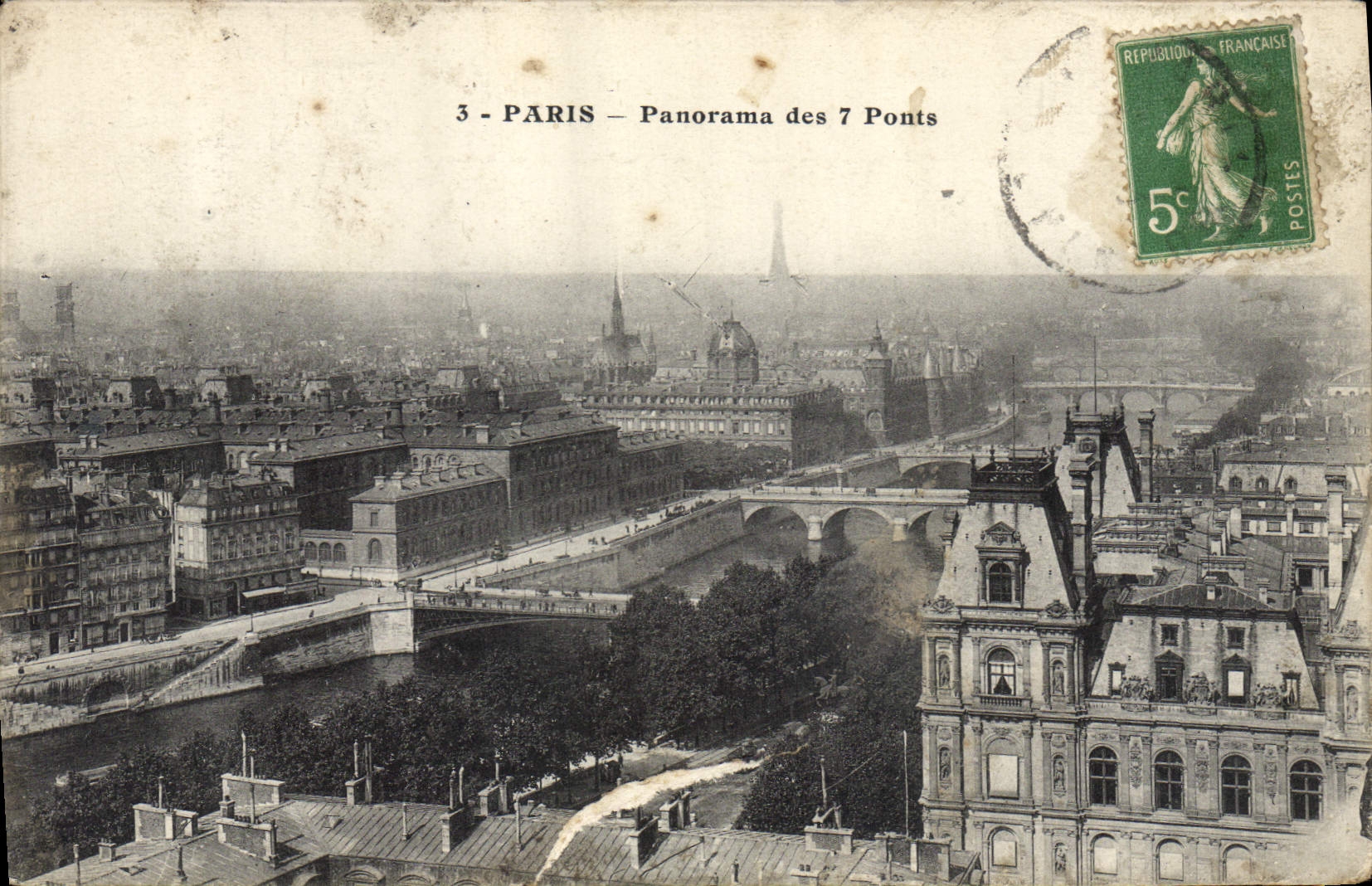 Paris – Panorama des 7 Ponts — éditeur non visible, n° de série 3