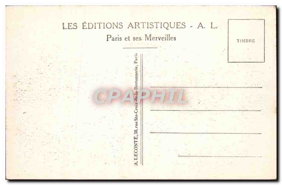 CPA Paris Le Petit Palais  — Rückseite