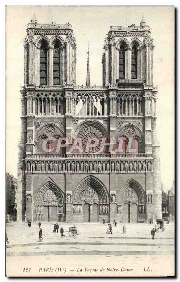CPA Paris La Facade De Notre Dame