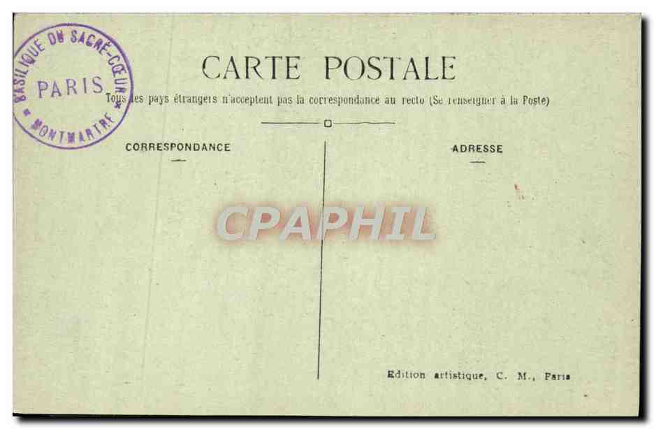 CPA Paris Montmartre Les Feux De Joie Sur La Butte Montmartre le 14 juillet — Rückseite