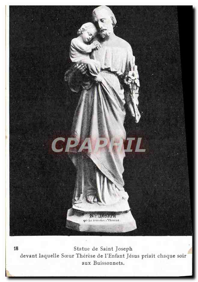 CPA Statue De Saint Joseph Devant Laquelle Soeur Therese de l'Enfant Jesus priait chaque soir