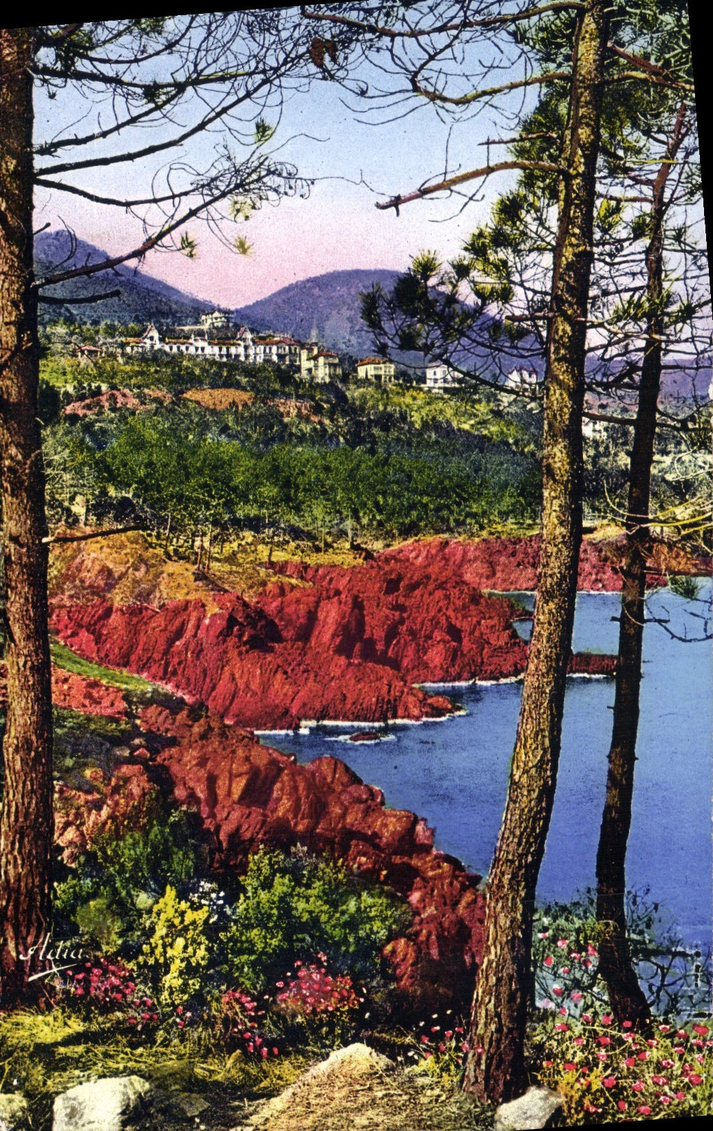 Vue sur les Villas et l'Estérel Grand Hôtel — Cap Levé, Nice — Éditions Françaises ADIA
