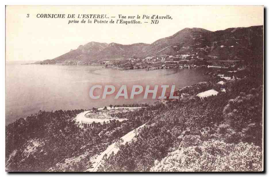 Corniche de l'Estérel — Vue sur le Pic d'Aurelle, prise de la Pointe de l'Esquillon — ND