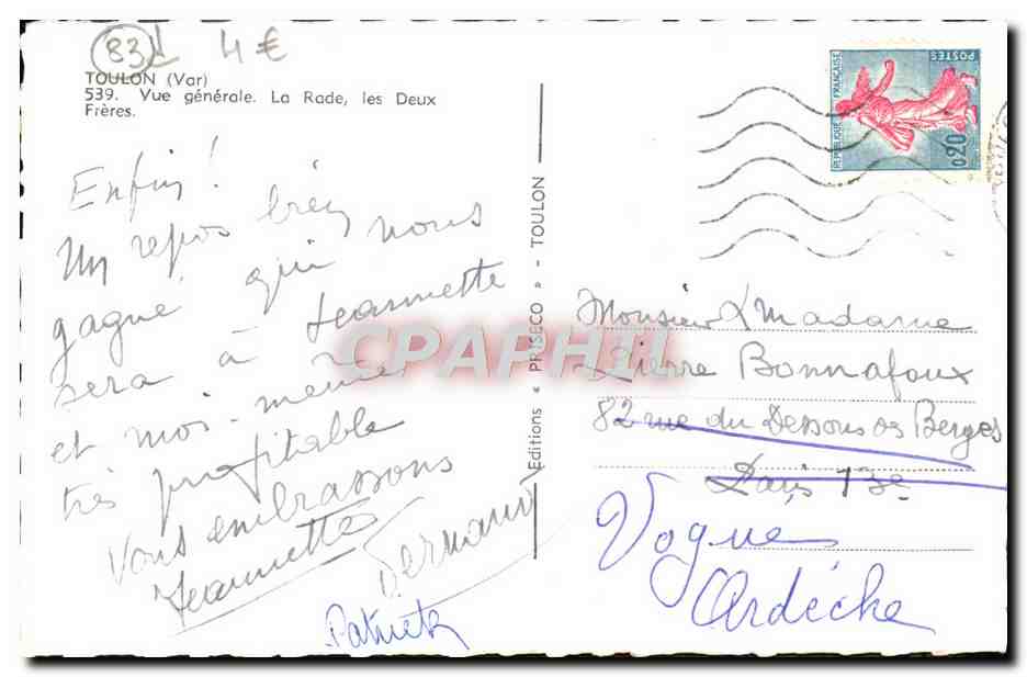 Toulon (Var) — Vue générale. La Rade, les Deux Fières — Éditions PHASECO, n° 539 — Reverso