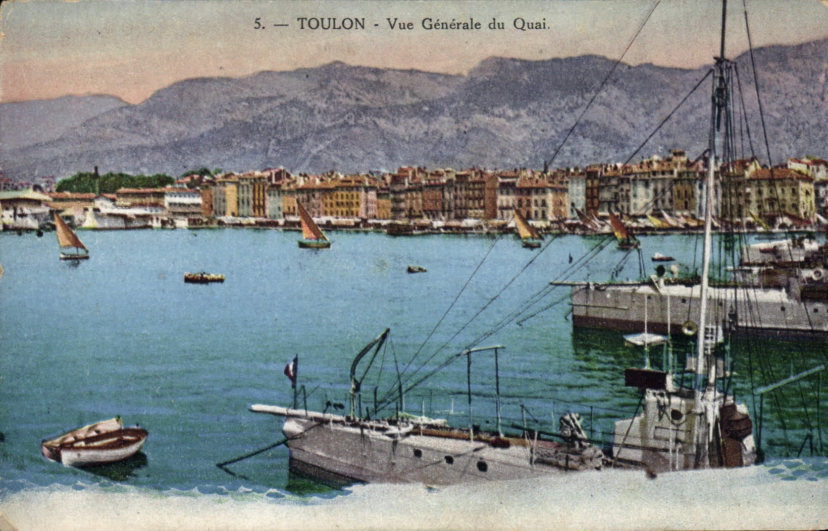 Toulon — Allgemeiner Blick auf den Kai — Ansichtskarte Nr. 5, veröffentlicht von Cartes Méliès