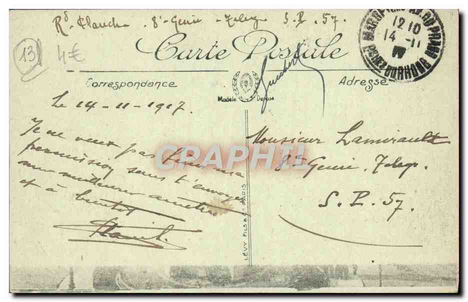 Marseille — La Fontaine Cantini et Avenue du Prado — éditeur X X — Verso