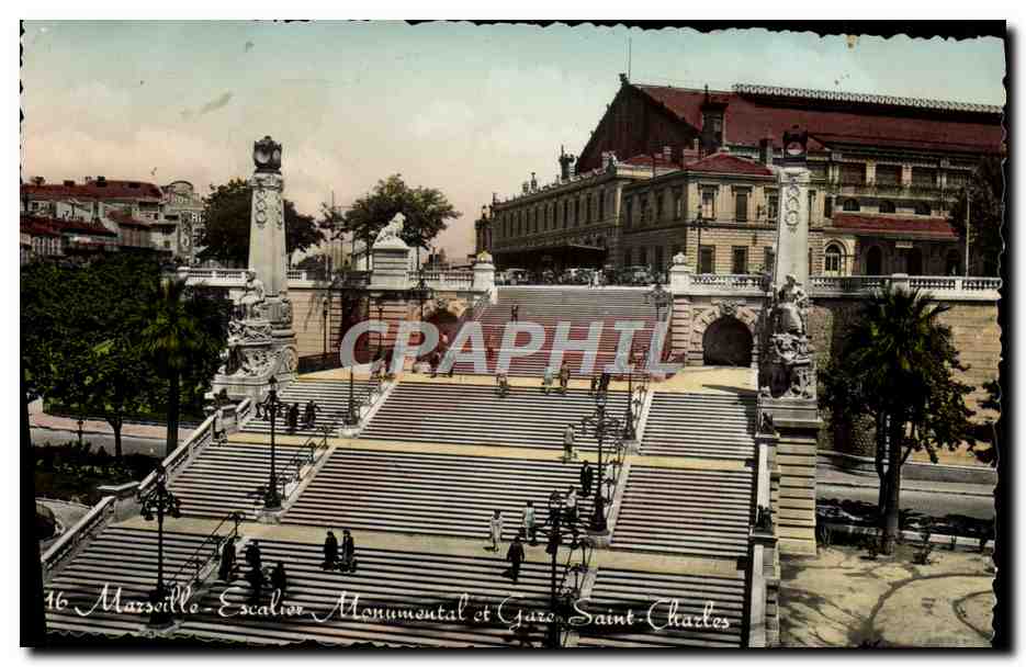 Marseille - Escalier Monumental et Gare Saint-Charles — Société Littoral Méditerranéen, n°16