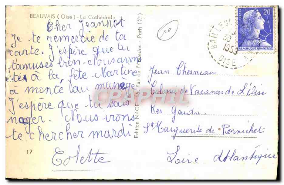Beauvais — Die Kathedrale — Edition de l'Archer (Nr. 17) — Rückseite