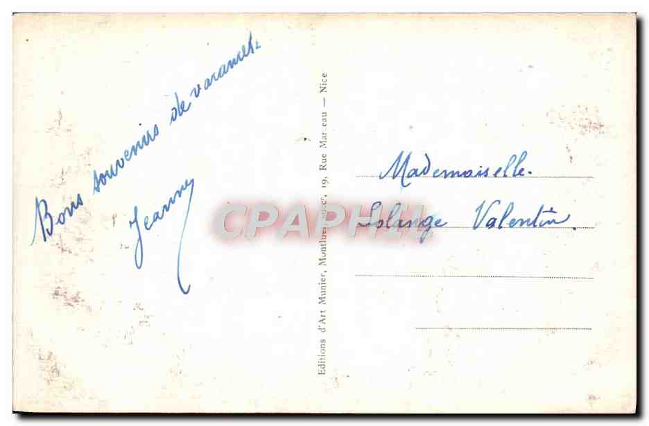 CPA Nice Jardin Albert 1er Et Jetee promenade — Rückseite