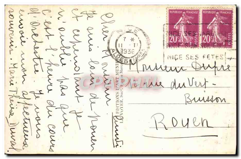 CPM Nice Quai Des Etats Unis Grand Marnier  — Rückseite