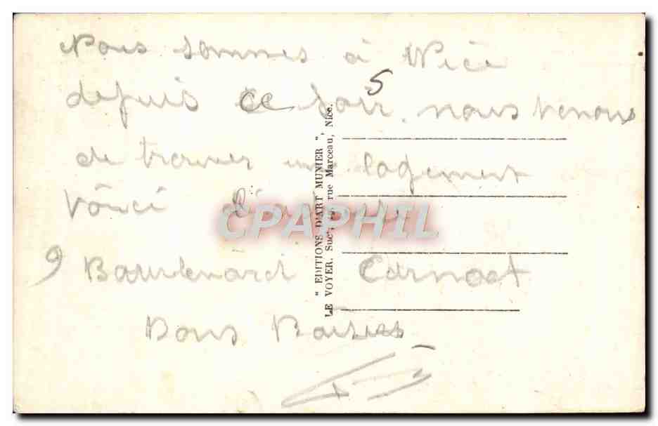 CPM Nice Vue Generale Prise Du Mont Boron — Verso