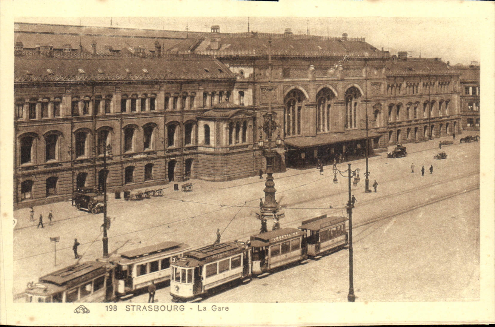 CPA Strasbourg La Gare Tramway