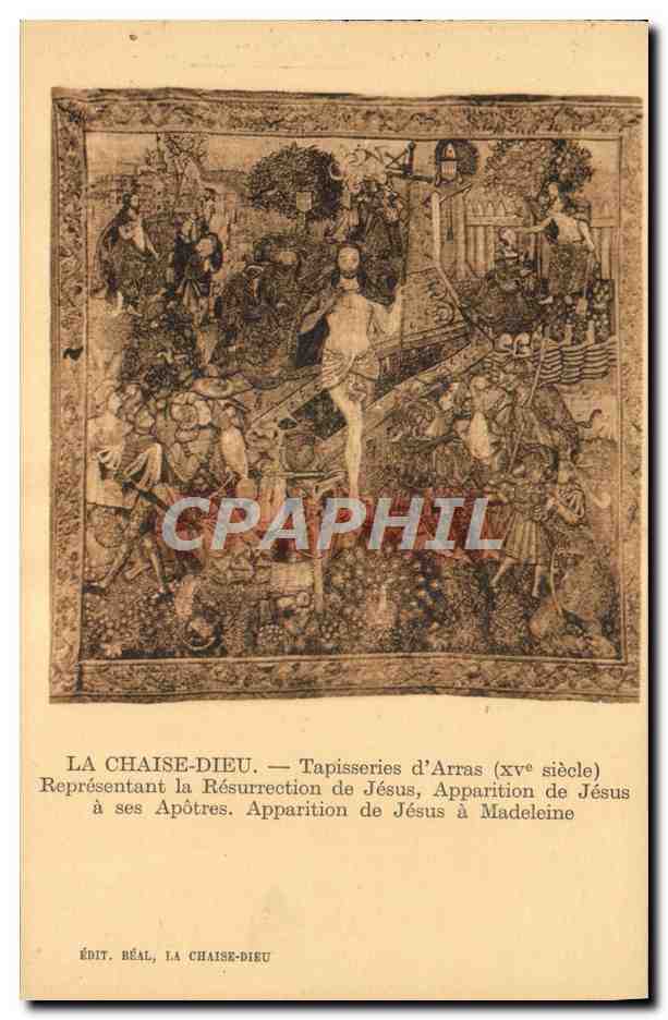 CPA La Chaise Dieu Tapisseries d'Arras Representant la Resurrection de Jesus Apparition de Jesus a ses apotres