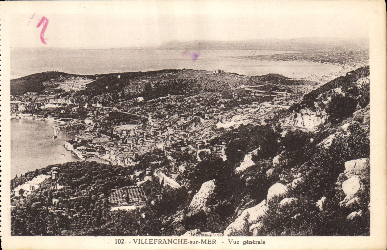CPA Villefranche Sur Mer Vue Generale