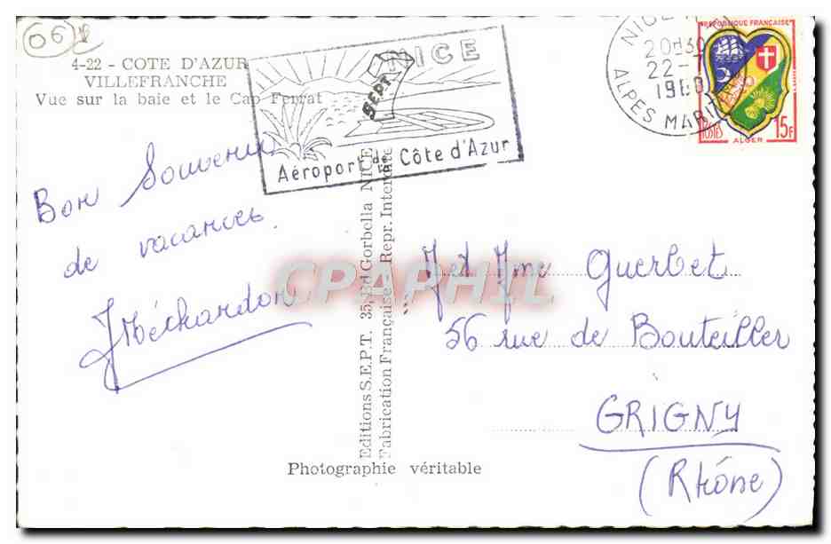 CPM Villefranche Vue Sur la Baie Et Le Cap Ferrat — Reverso