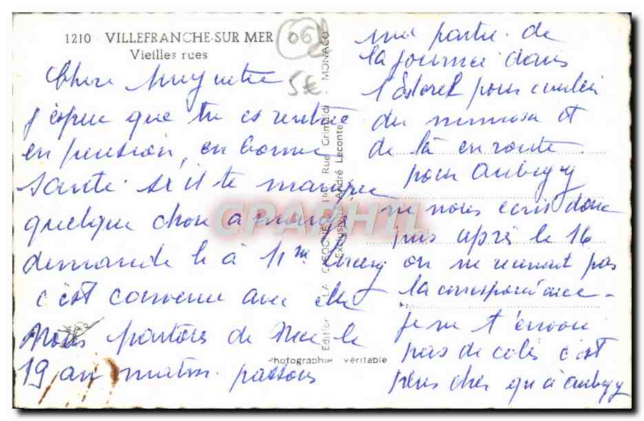 Vieilles rues — Villefranche-sur-Mer — éditeur L'A Cigogne — Reverso