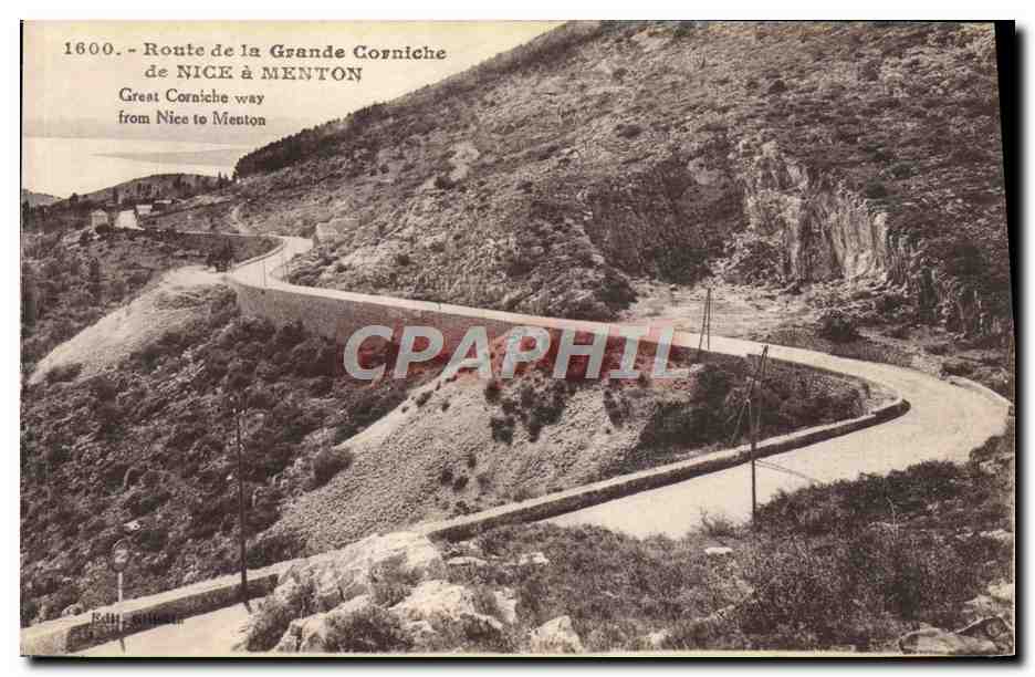 CPA Route de la Grande Corniche de Nice A Menton