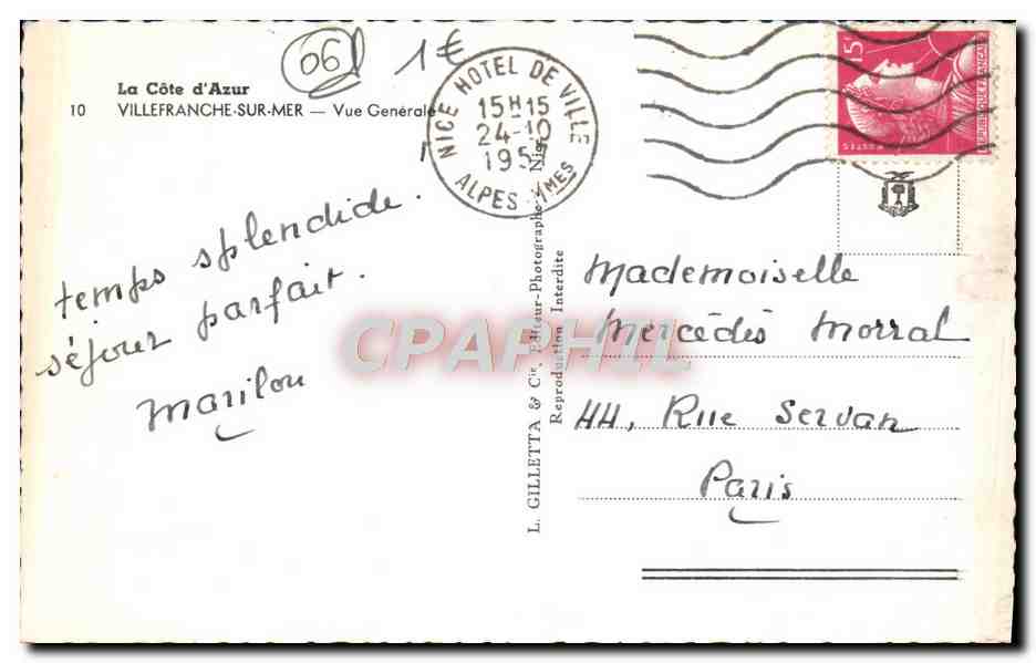 Villefranche-sur-Mer — Vue Générale — L. Gilletta & Cie — Reverso