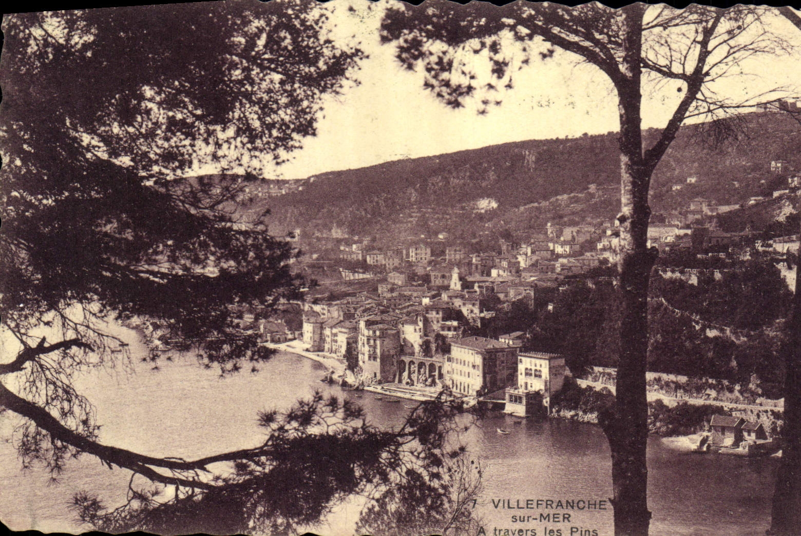 Villefranche-sur-Mer — vue à travers les Pins — éditeur inconnu, n°7