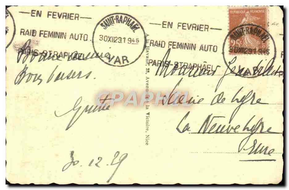 Villefranche-sur-Mer — vue à travers les Pins — éditeur inconnu, n°7 — Rückseite