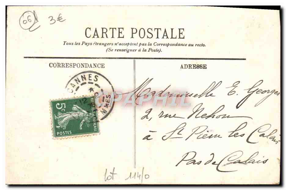 CPA Villefranche L'Escadre Bateaux — Rückseite