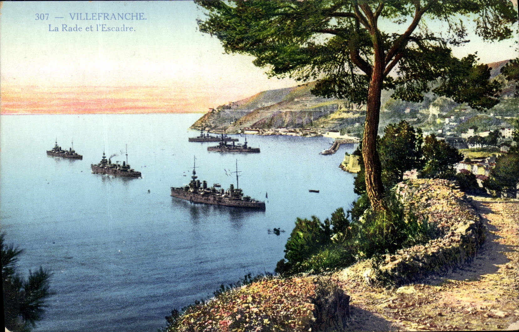 Villefranche — La Rade et l'Escadre — Édition Gileta Phot. Nice, n°307