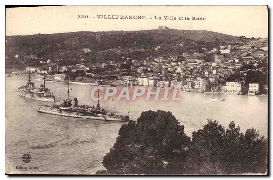 CPA Villefranche La Ville Et La Rade Bateaux