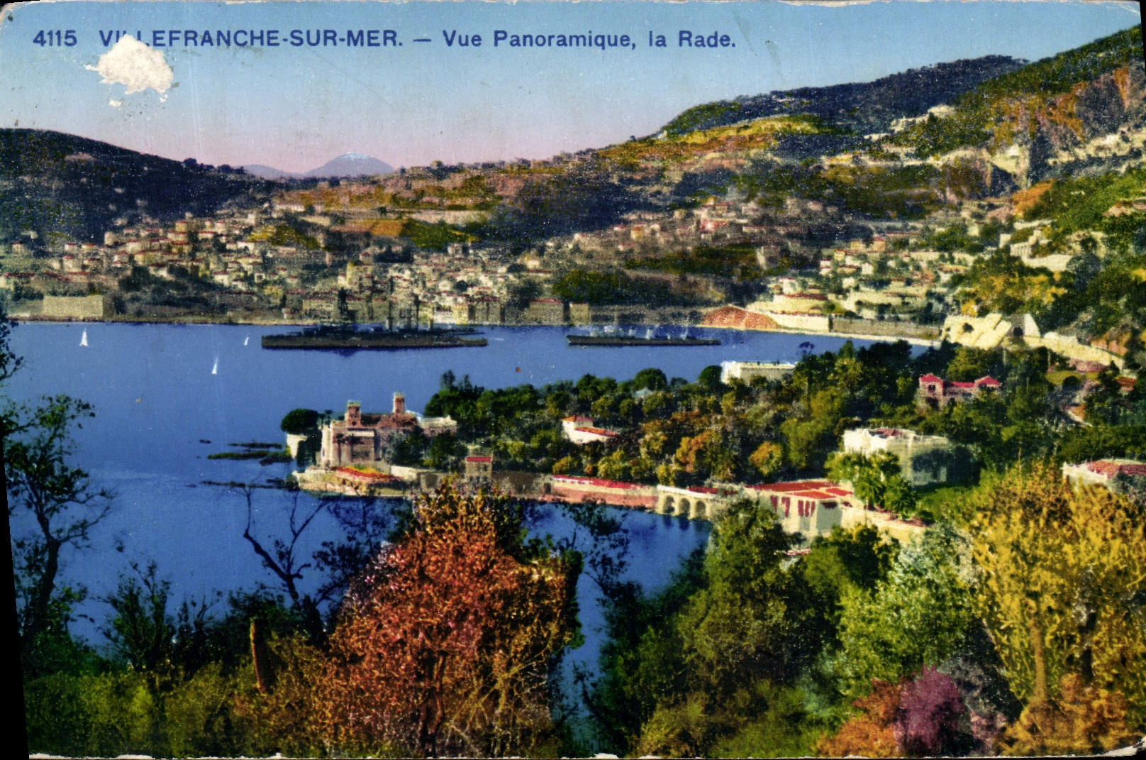 Villefranche-sur-Mer — Vue Panoramique, la Rade — Photocromie A.D.A. n°4115