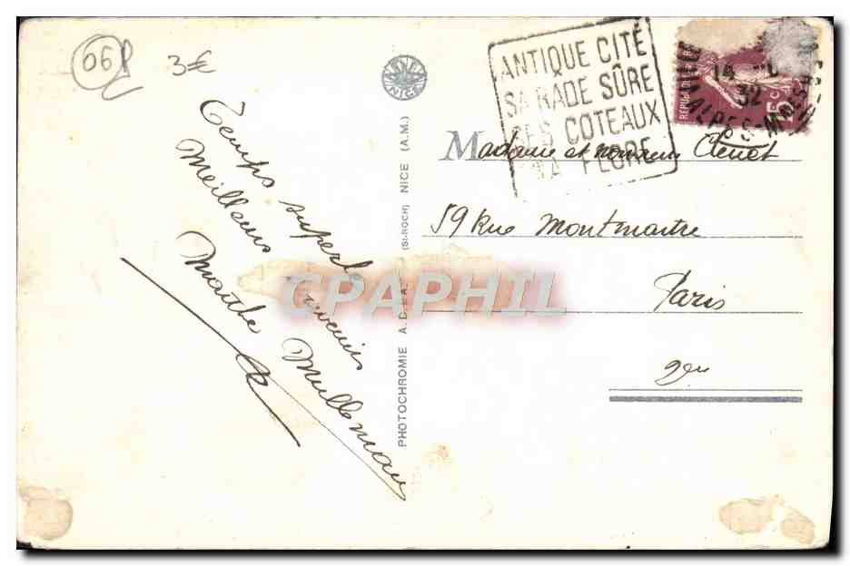 Villefranche-sur-Mer — Vue Panoramique, la Rade — Photocromie A.D.A. n°4115 — Verso