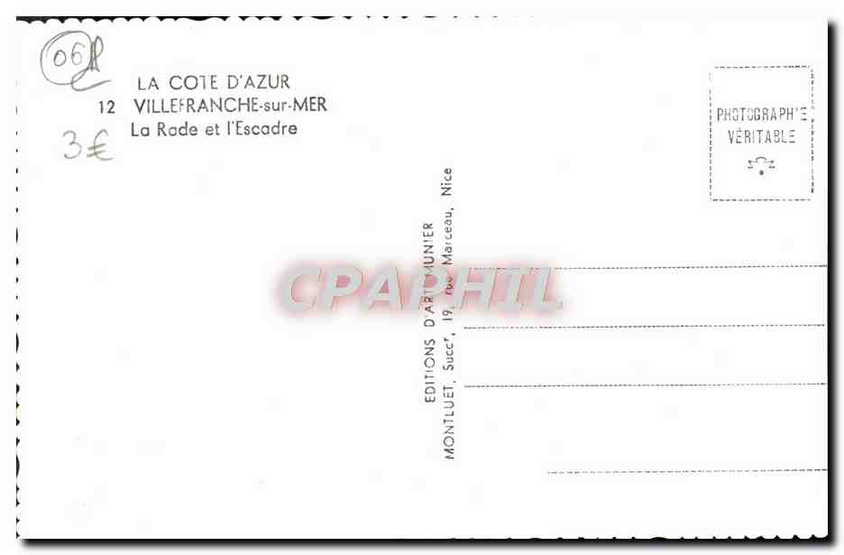 La Rade et l'Escadre — Villefranche-sur-Mer — Éditions Dartmunier — Verso