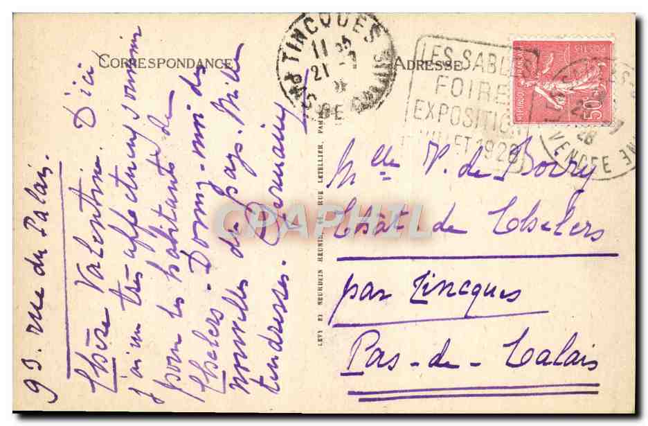 Les Sables-d'Olonne — Innenansicht der N.-D. de Bon Secours — LL n°83 — Rückseite