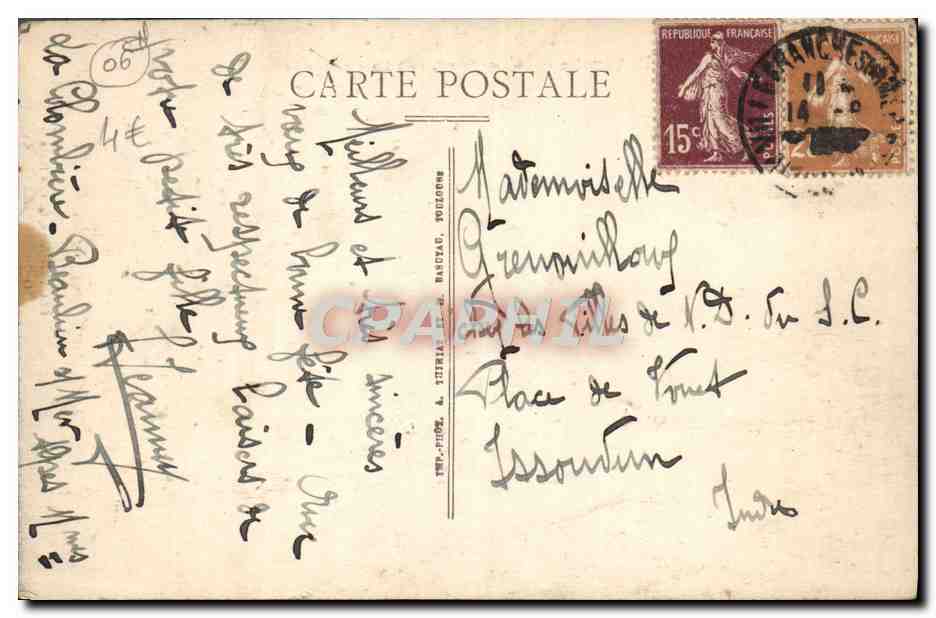 Villefranche — Le Cap Forret, vu à travers les pins — T.P.-PHÔS. & TERRIAC, BANCAZ — Reverso