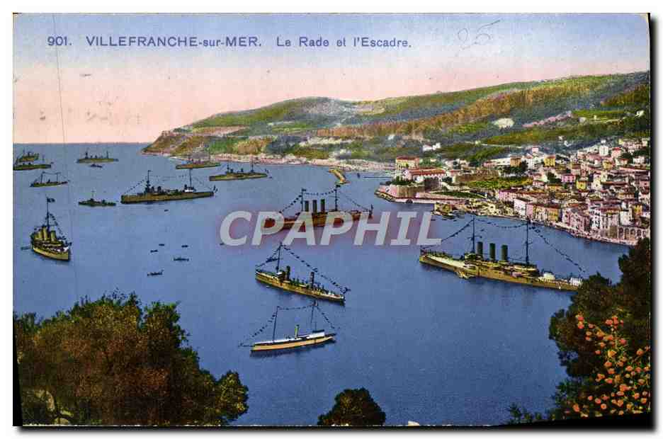 Villefranche-sur-Mer — La Rade et l'Escadre — CPAPHIL 901