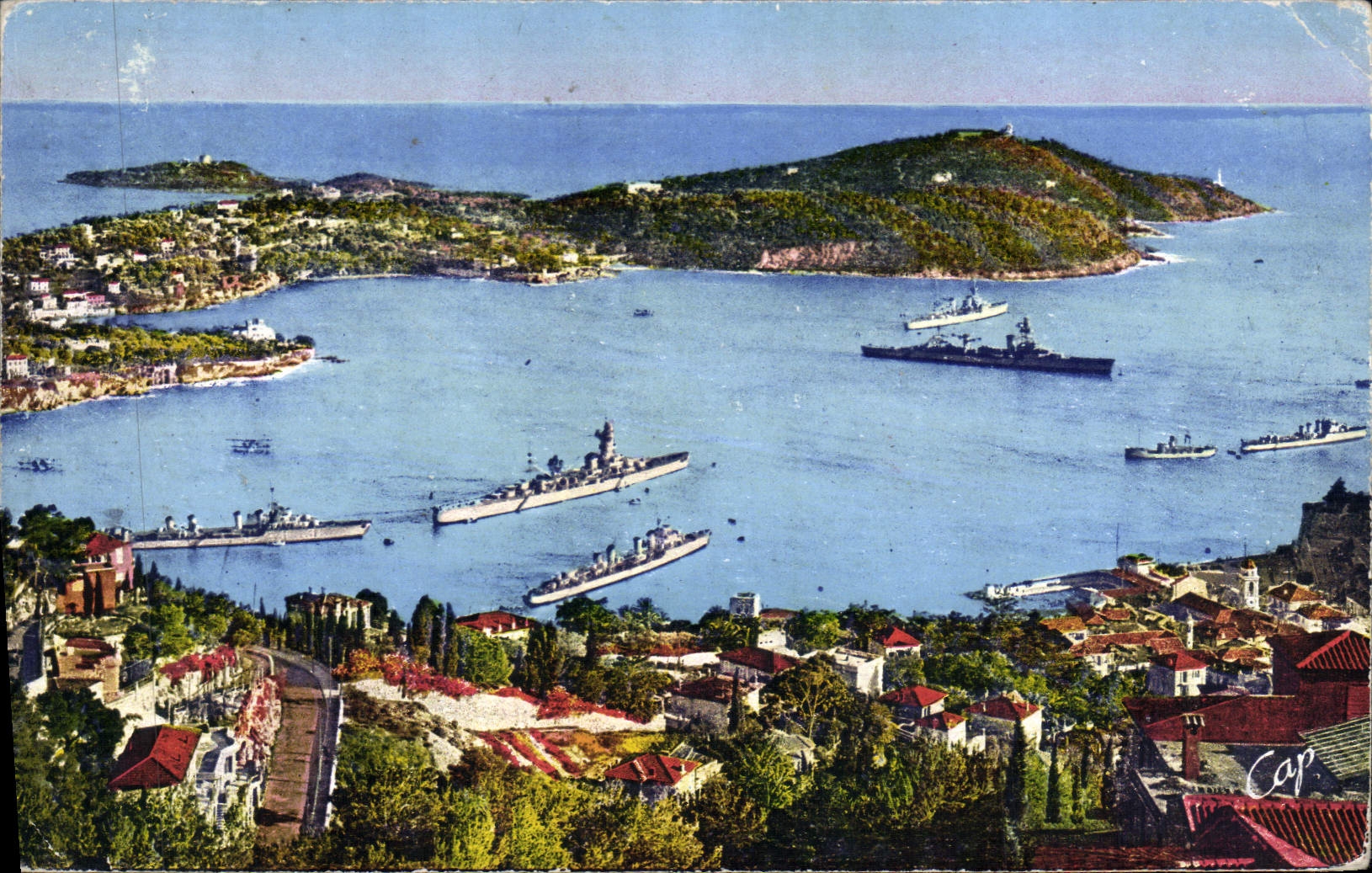 Villefranche-sur-Mer — Vue sur la Rade et le Cap-Ferrat — CAP. 6 — Éditeur Paris Letteller