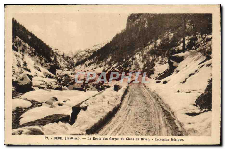 CPA Beuil La route des gorges du Cians en hiver 