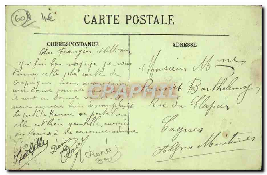 CPA Compiegne Vue Prise de la Terrasse du Chateau — Rückseite