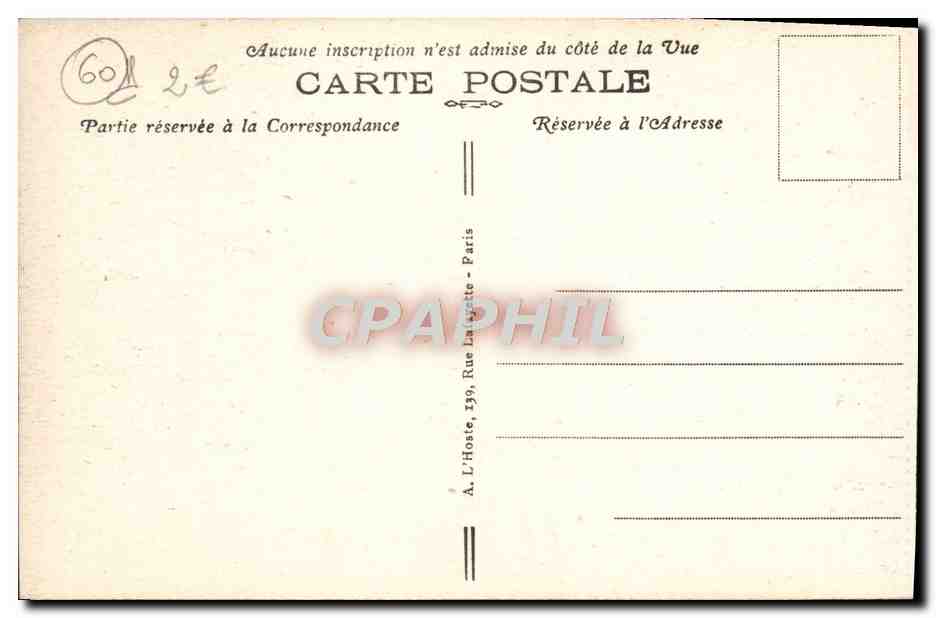 Forêt de Compiègne — Intérieur du wagon du Maréchal Foch, dans lequel fut signé l'Armistice, le 11 Novembre 1918 — L'H. Paris — Verso