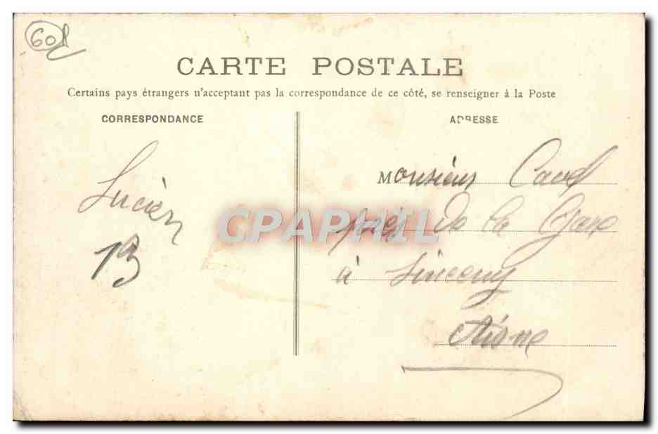 CPA Coye Le Chateau de la Reine Blanche — Rückseite