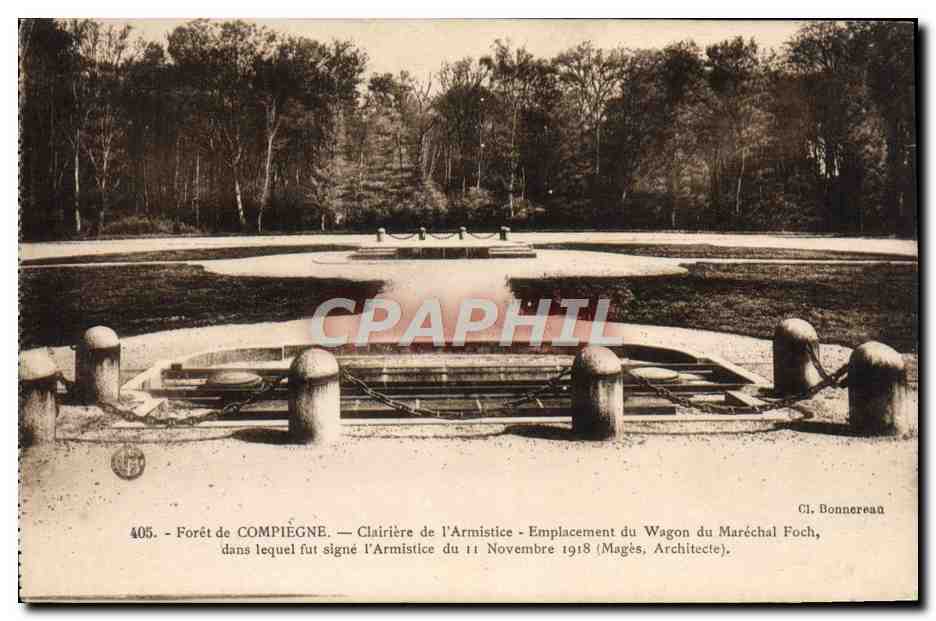 Forest of Compiègne — Armistice Clearing — Location of Marshal Foch's Wagon